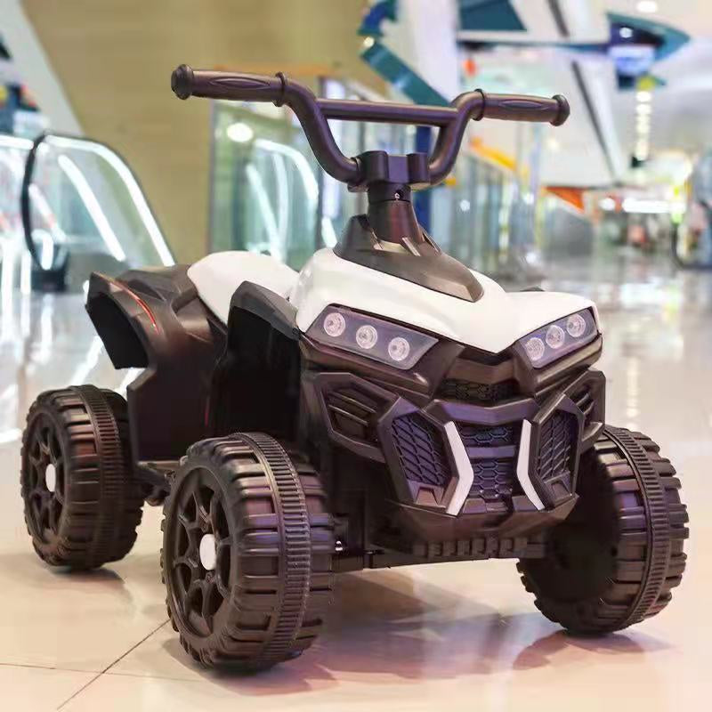 Kids Electric Toy,6V Battery Powered Kids Mini ATV Quad Bike {Foot Brake - LED Light } Children's Electric Ride on,White